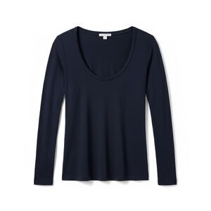 Standard James Perse Women’s Scoopneck Shirt Size 0 XS Navy Blue